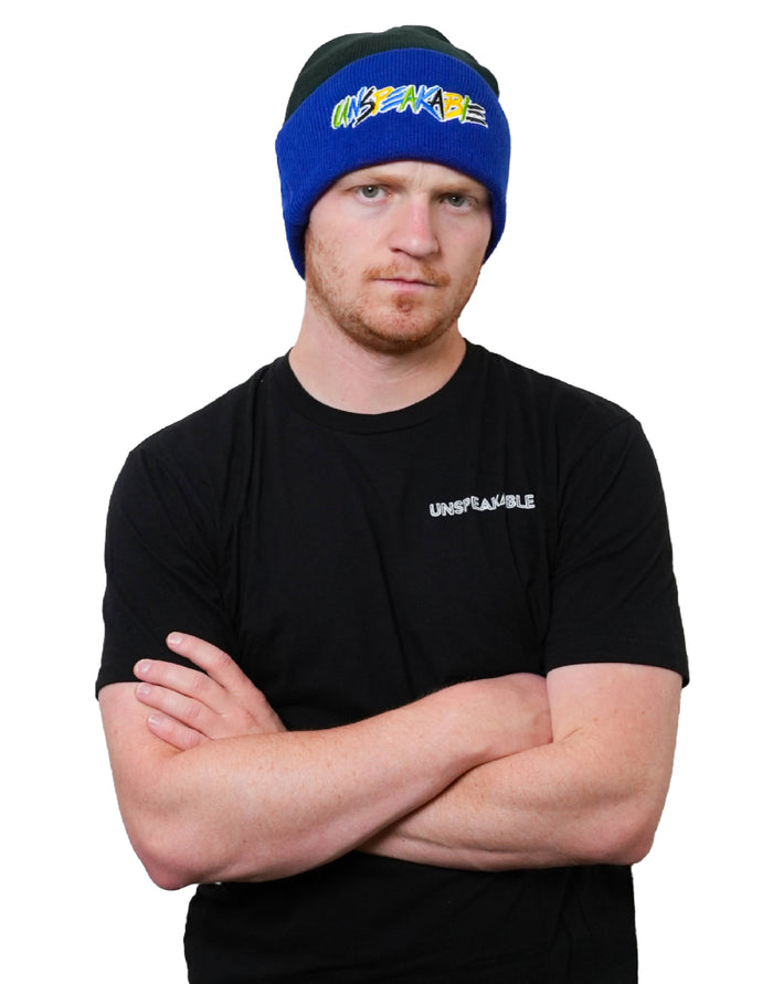 BLACK & BLUE BEANIE